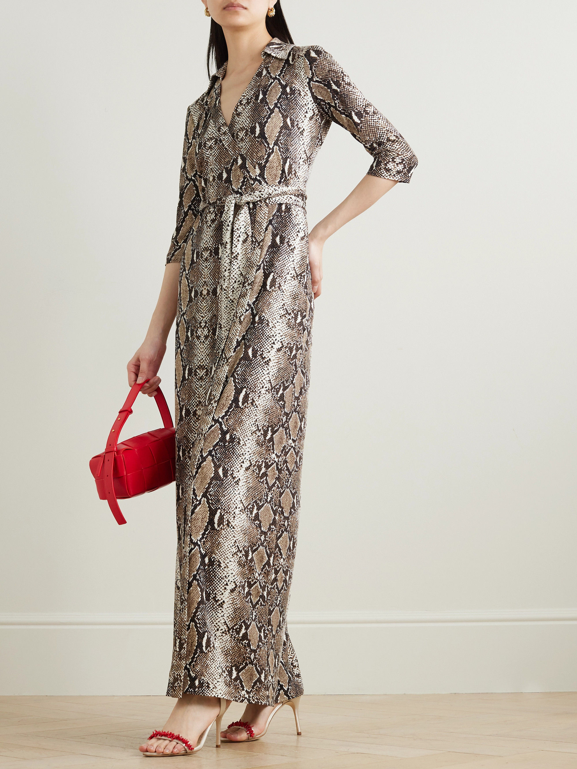 Diane von Furstenberg Abigail snake-print silk-jersey maxi wrap dress