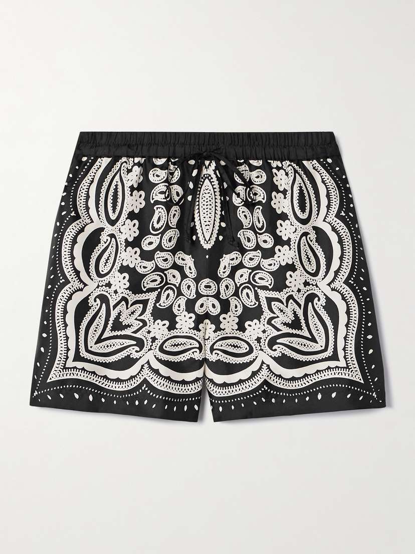 Nili Lotan Frances Bandana-print Silk-twill Shorts