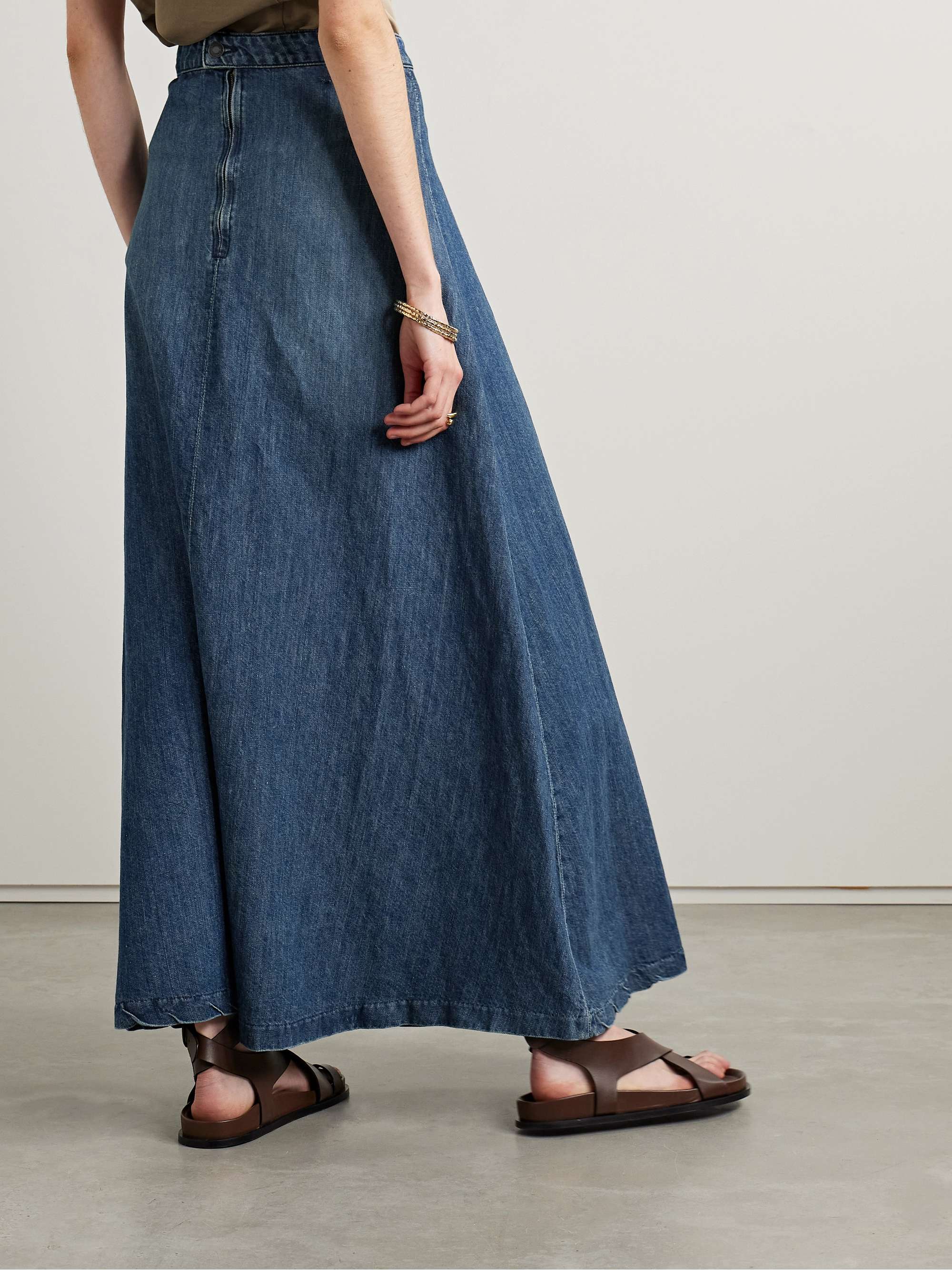 NILI LOTAN Astrid denim maxi skirt