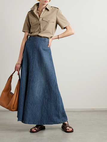 Nili Lotan Astrid denim maxi skirt