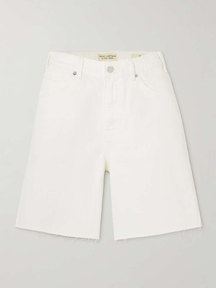 Nili Lotan Russel Frayed Denim Shorts