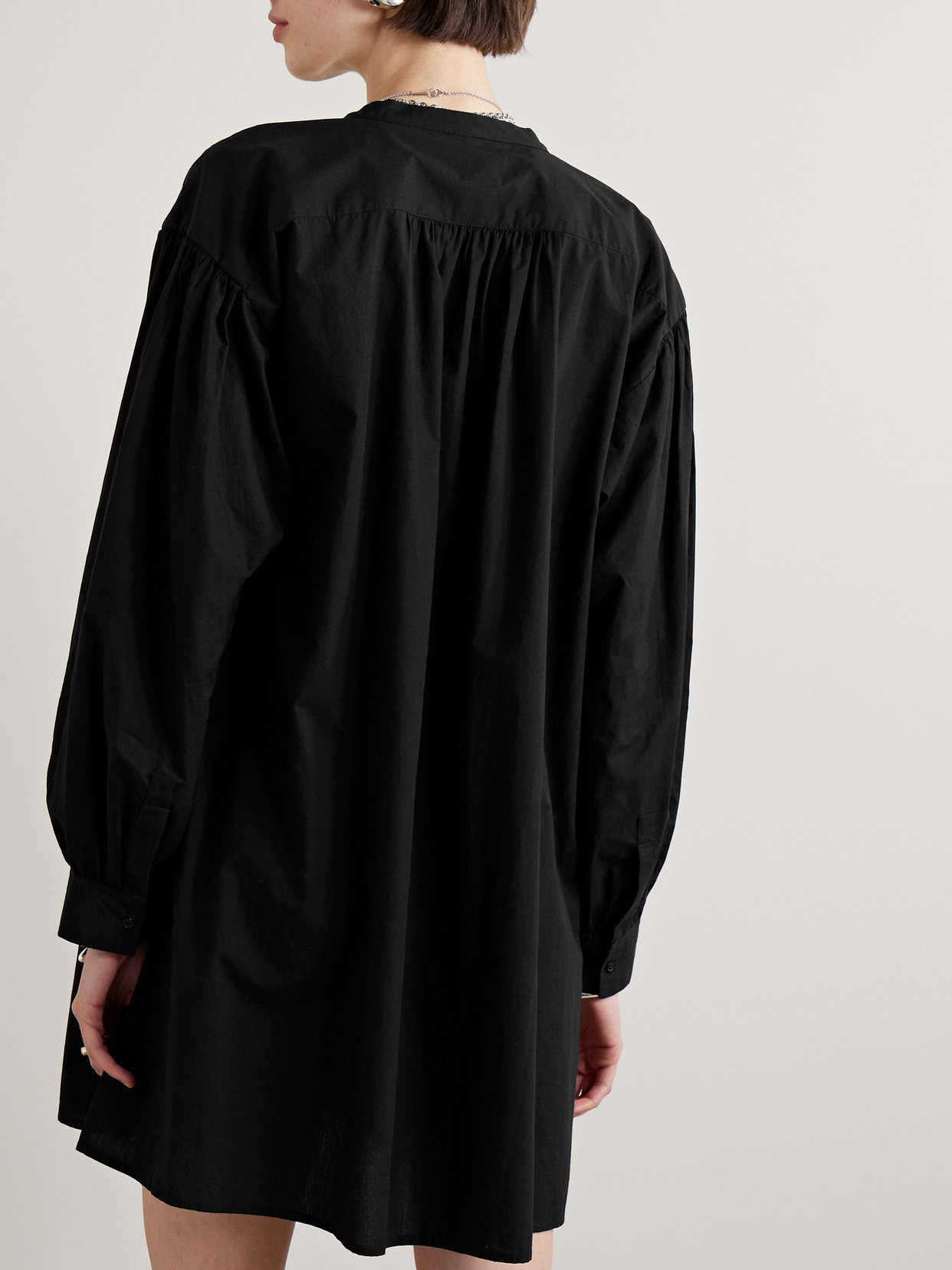 Nili Lotan Women's Najam Cotton Button-up Mini-shirtdress In Black