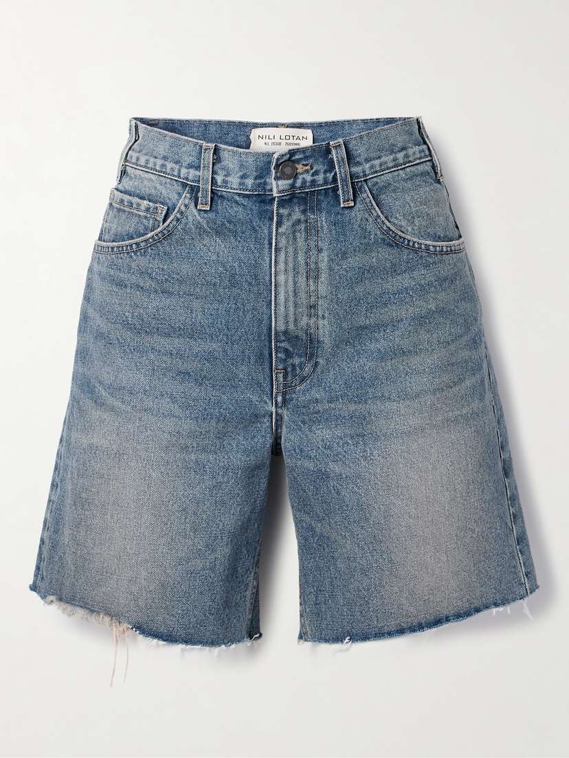 Nili Lotan Russel Frayed Denim Shorts