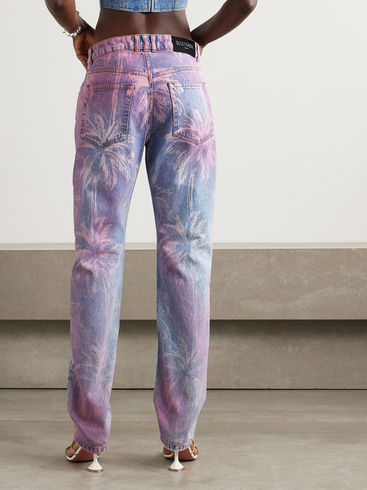 Palm Trees Printed Boyfriend Jeans