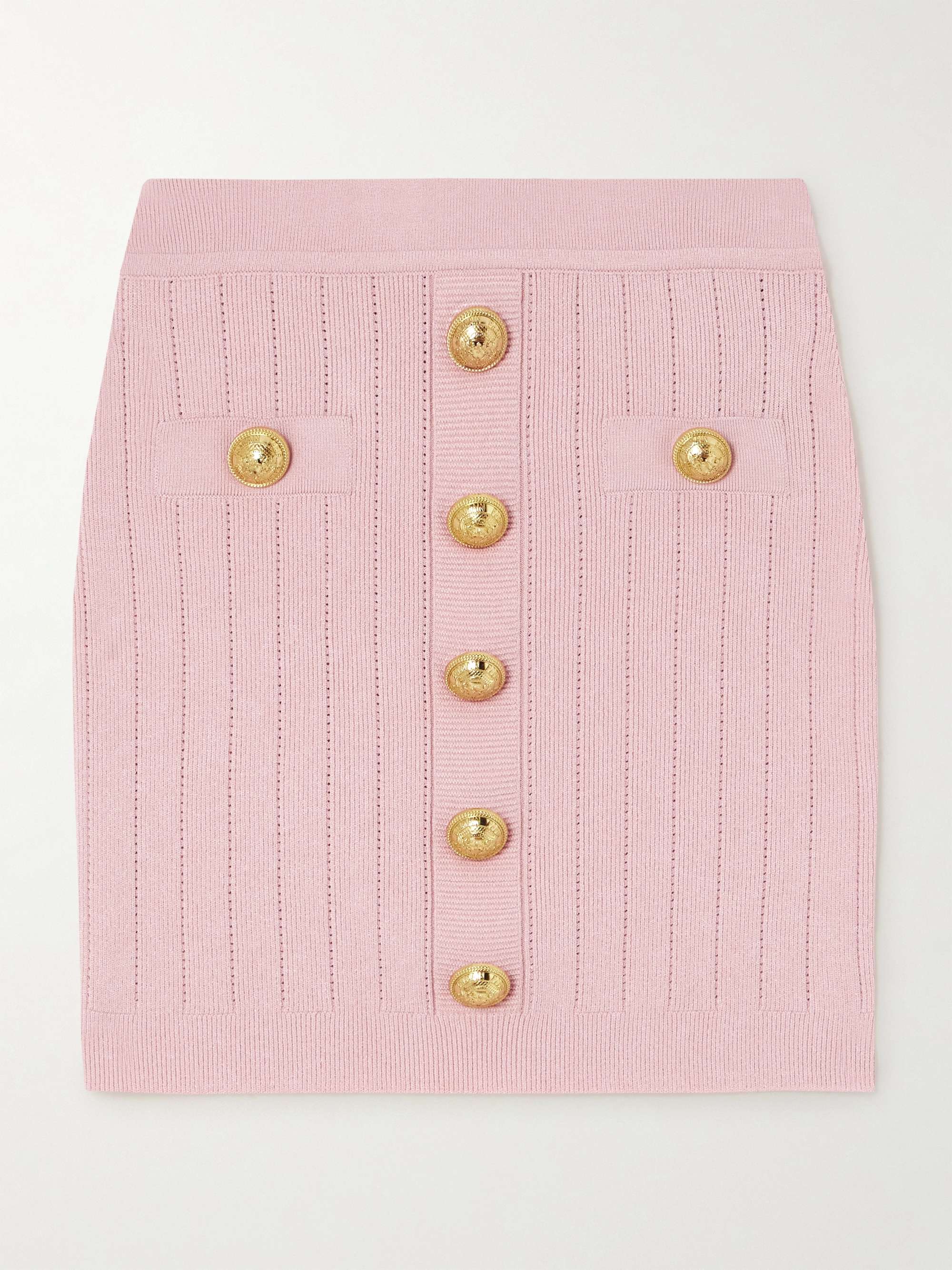 Button embellished skirt online