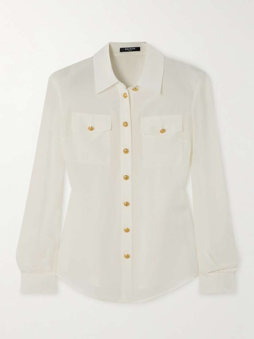 Balmain Silk Crepe De Chine Shirt