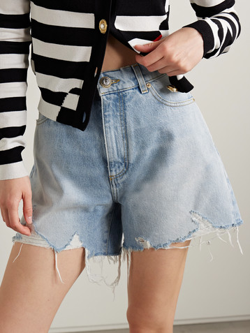 Balmain Distressed denim shorts
