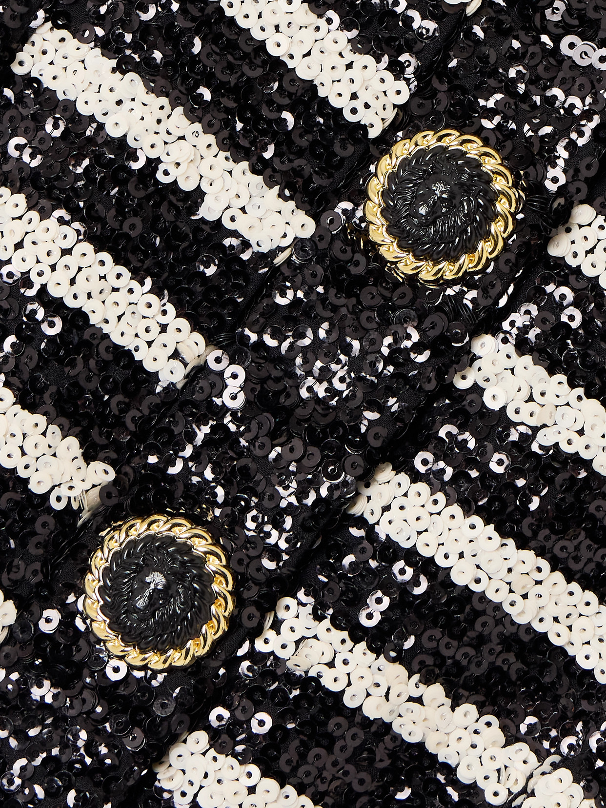 Shop Balmain Striped Sequin-embellished Cady Jacket In Black