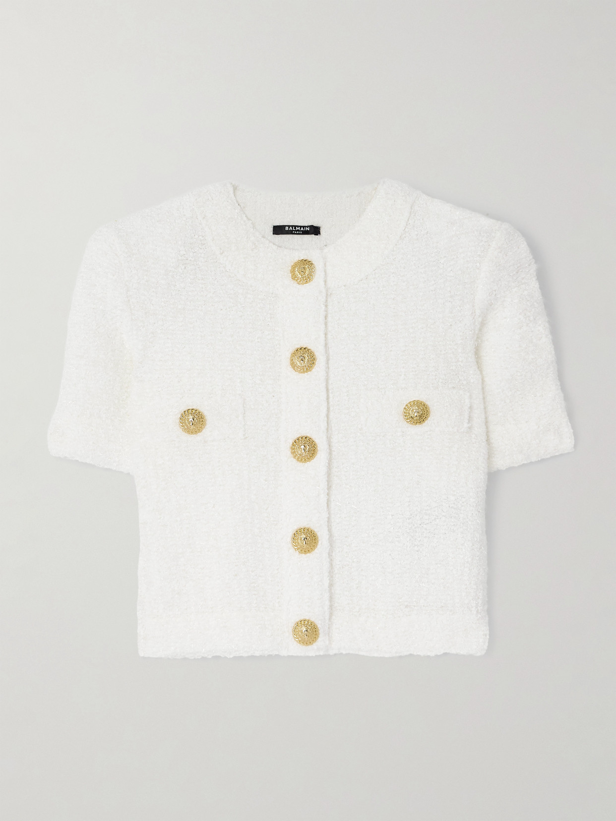 Balmain - Brushed-knit Cardigan - White