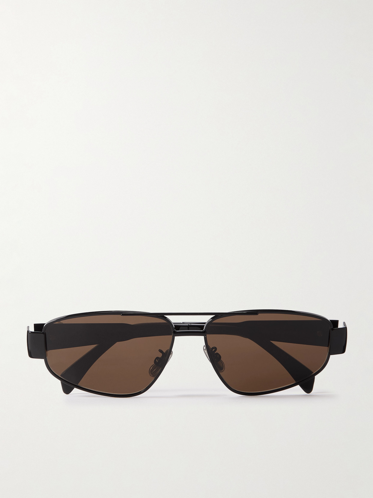 Celine Triomphe Aviator-style Metal And Acetate Sunglasses In Black