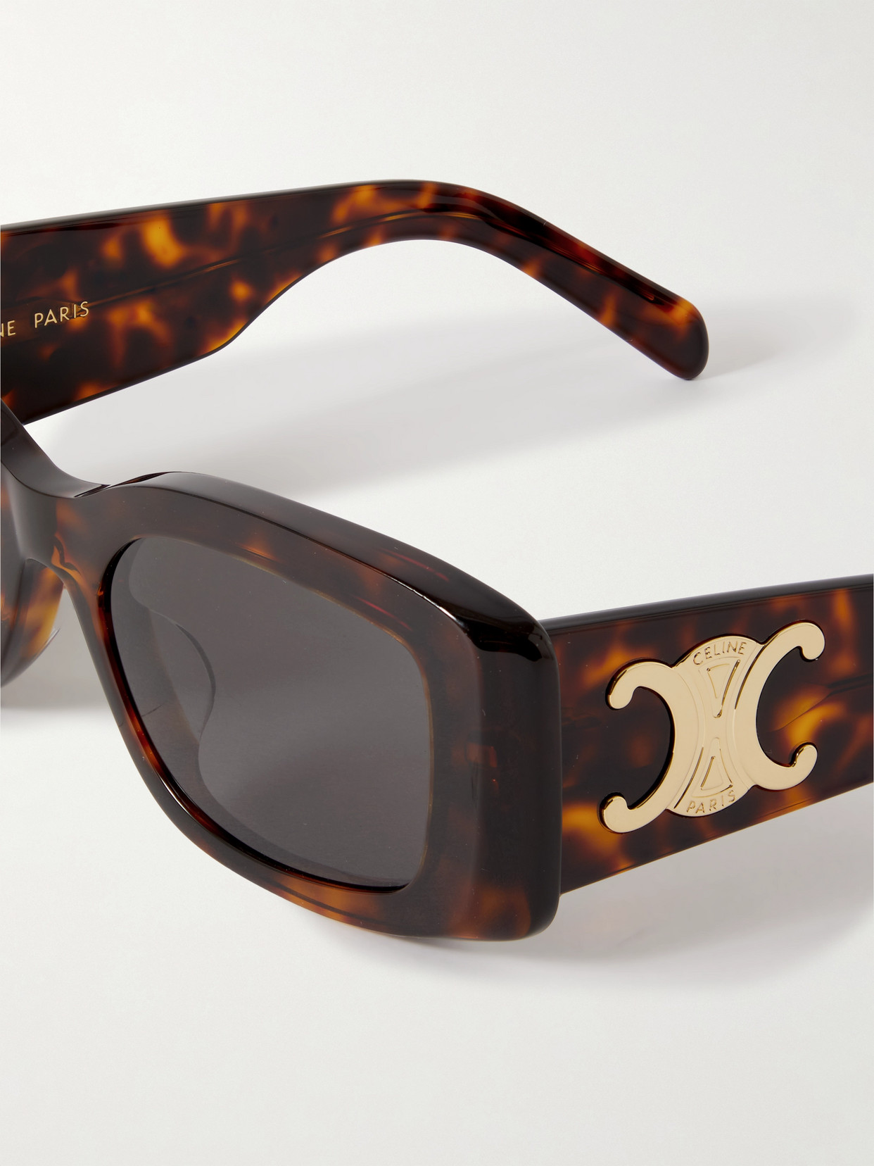 Celine Triomphe Oversized Square-frame Tortoiseshell Acetate Sunglasses In Tortoiseshell