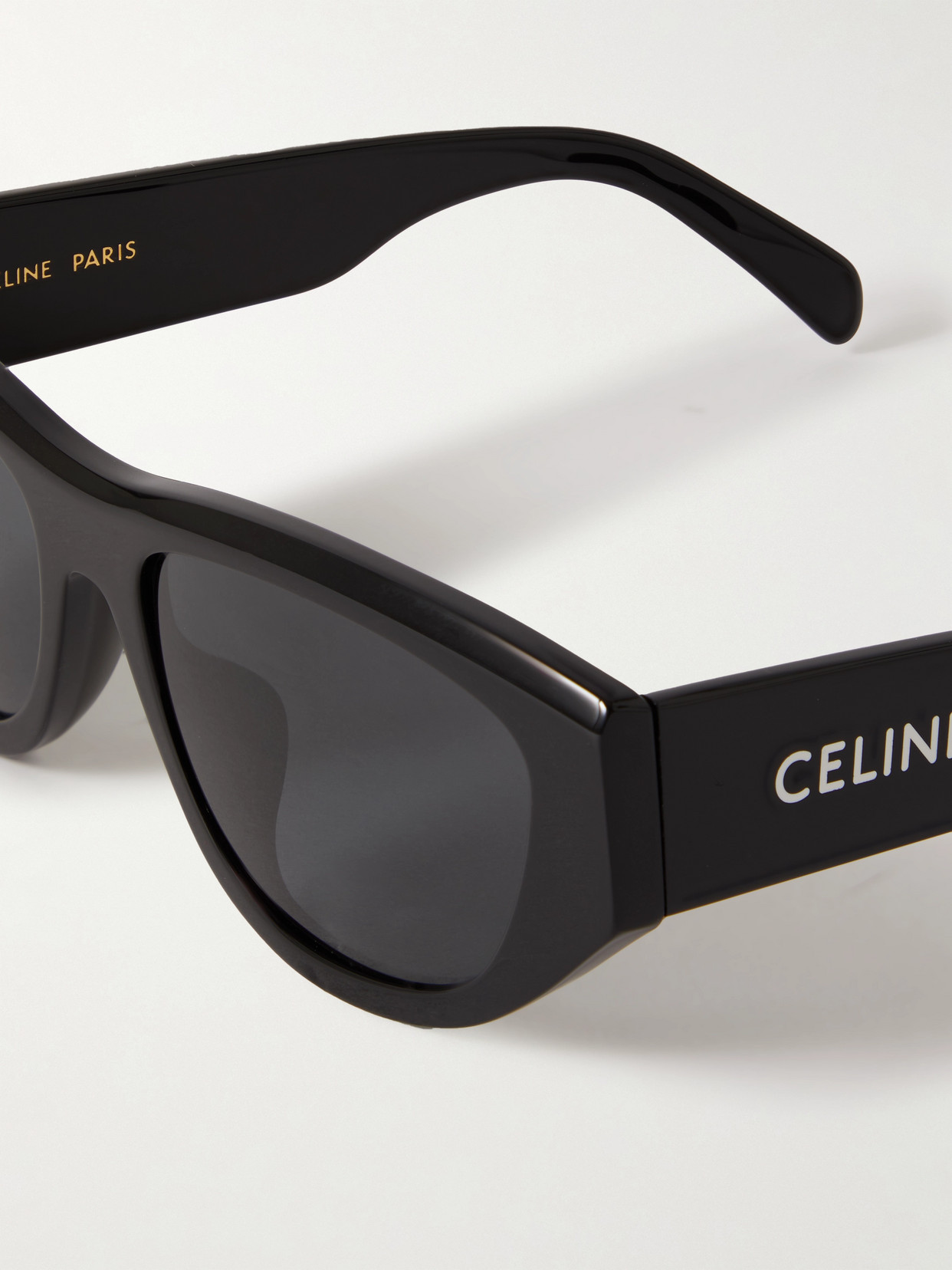 Shop Celine Monochroms 01 Cat-eye Acetate Sunglasses In Black