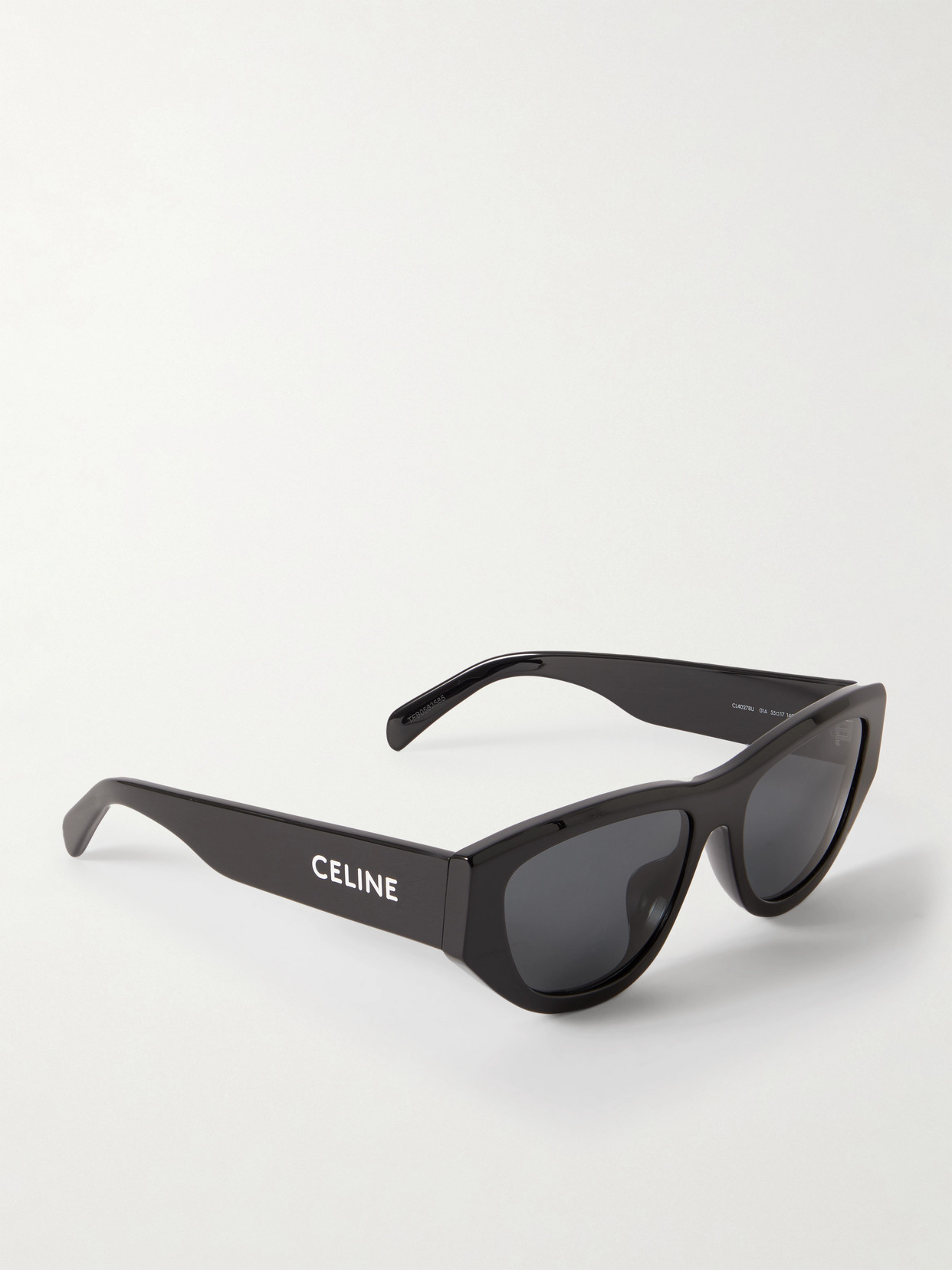 Shop Celine Monochroms 01 Cat-eye Acetate Sunglasses In Black