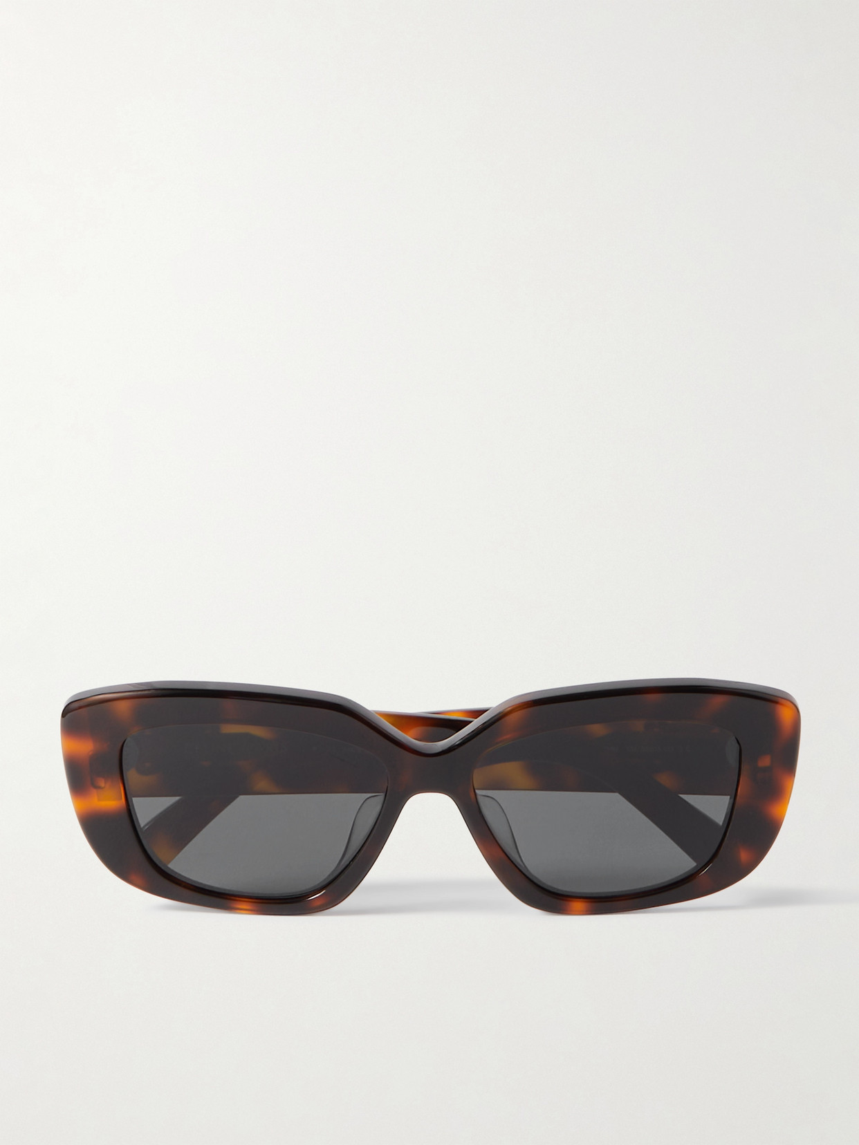 Celine Triomphe Rectangular-frame Tortoiseshell Acetate Sunglasses