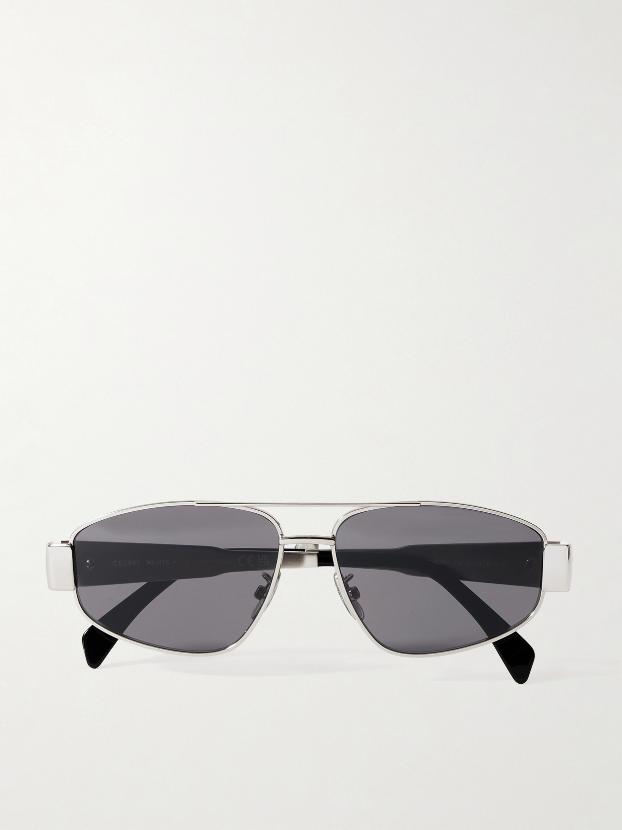 Celine Triomphe Aviator-style Silver-tone And Acetate Sunglasses