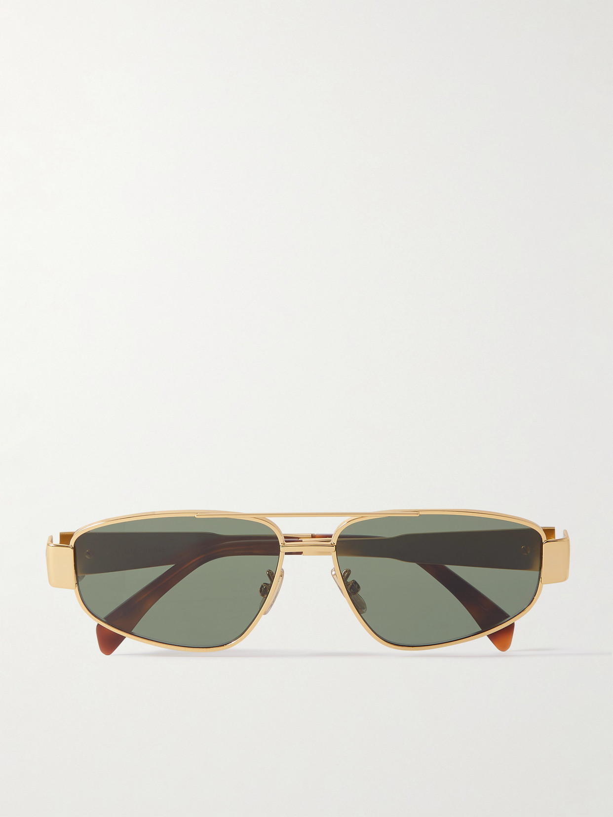 Celine Triomphe Aviator-style Gold-tone And Tortoiseshell Acetate Sunglasses