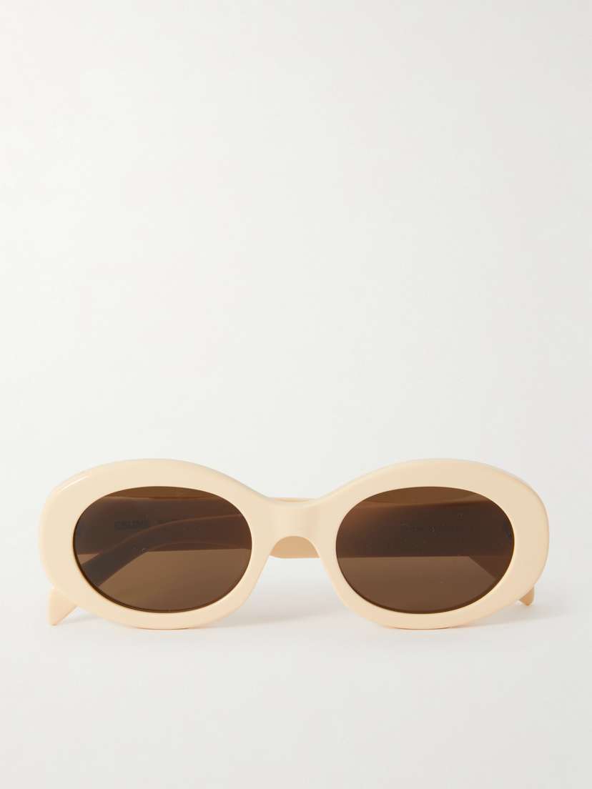 CELINE Eyewear Triomphe Oval-frame Acetate Sunglasses