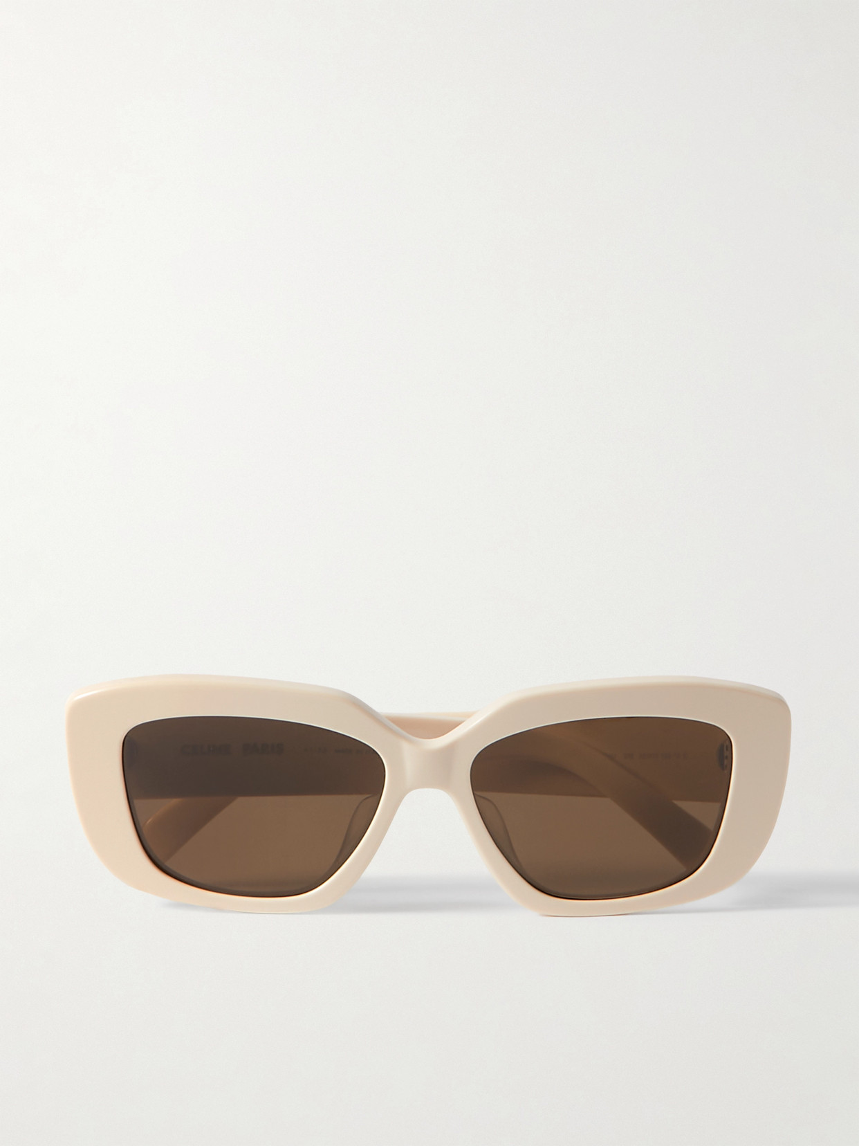 Celine Triomphe Rectangular-frame Acetate Sunglasses In Ivory