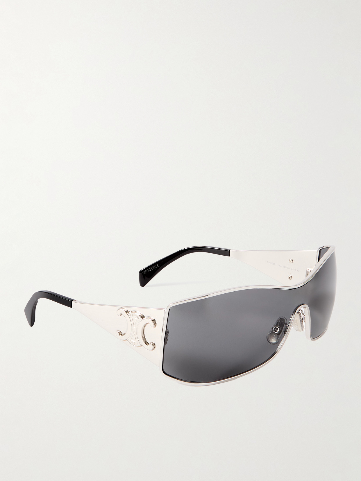 Celine Rectangular-frame Silver-tone Sunglasses In Silver