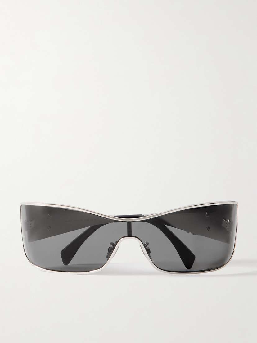 CELINE Eyewear Rectangular-frame Silver-tone Sunglasses