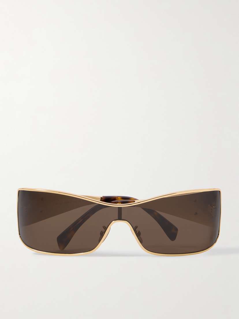 CELINE Eyewear Rectangular-frame Gold-tone Sunglasses