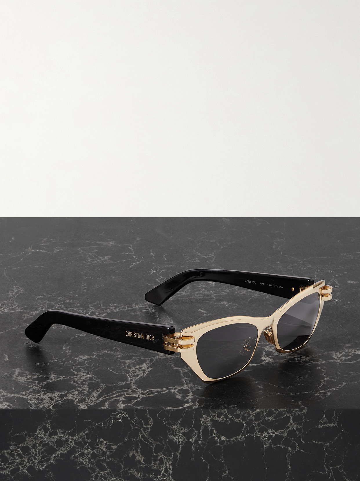 Dior C B3u Cat-eye Acetate And Gold-tone Sunglasses In Black