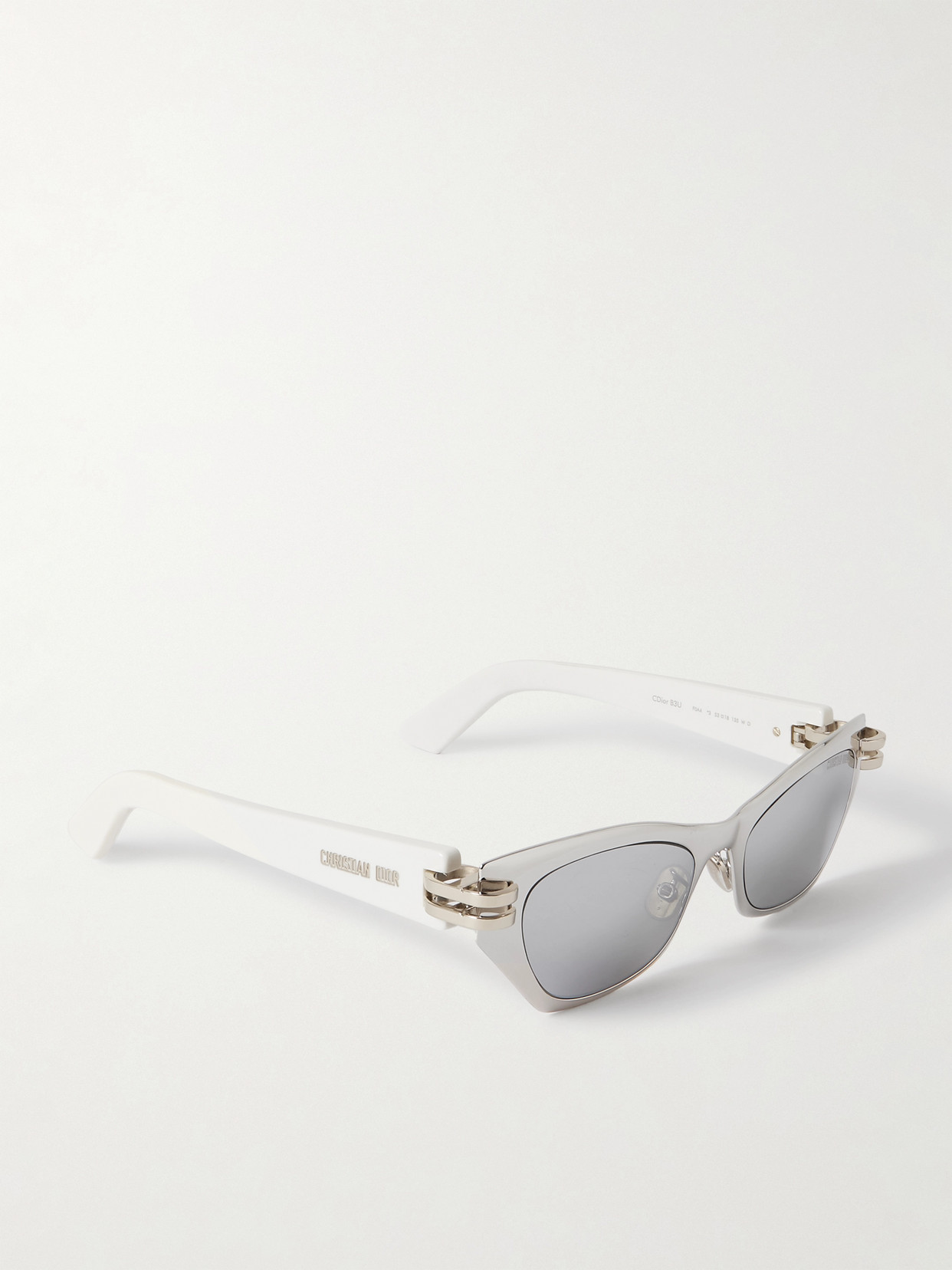 Shop Dior C B3u Cat-eye Silver-tone And Acetate Sunglasses