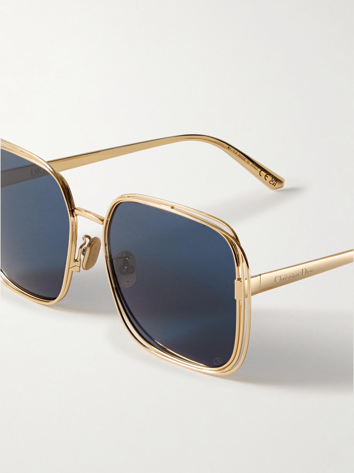 Dior Fil S1u Oversized Square-frame Gold-tone Sunglasses In Gold