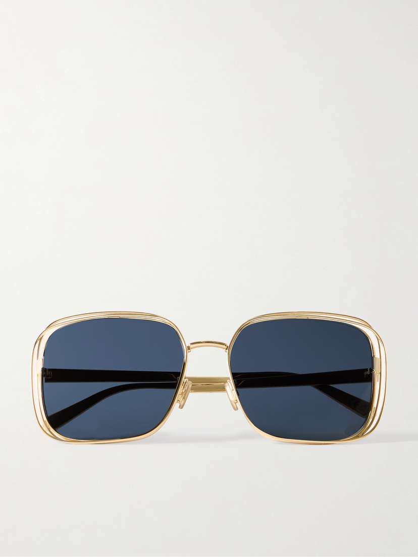 DIOR Eyewear Fildior S1u Oversized Square-frame Gold-tone Sunglasses