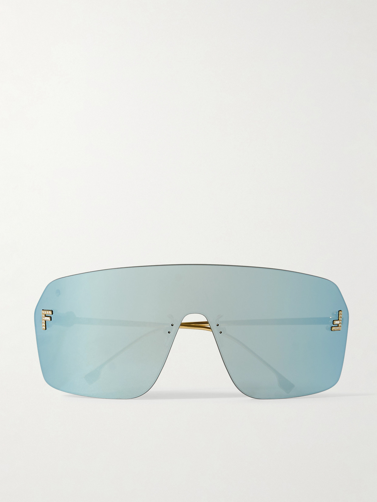 Fendi - Fendi First Crystal-embellished Aviator-style Gold-tone Sunglasses - One size
