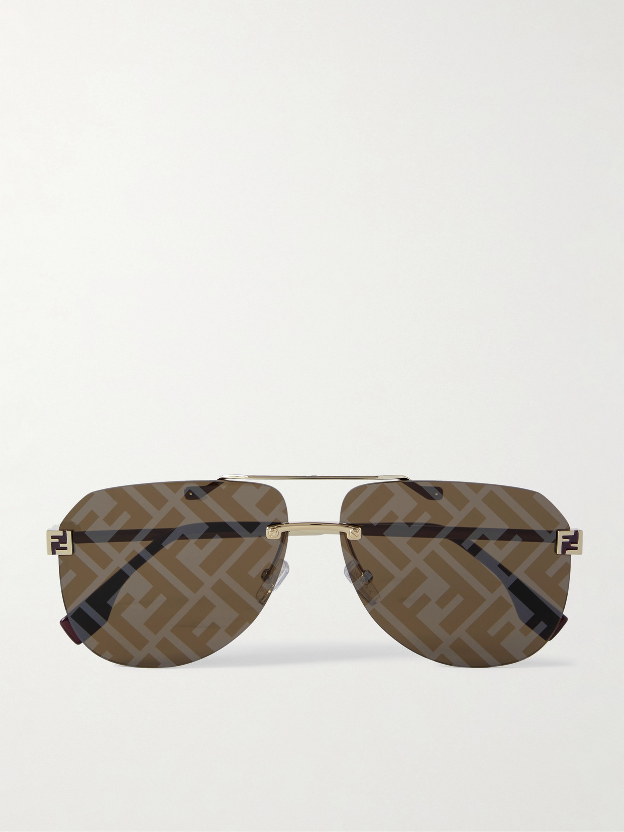 Fendi Sky Aviator-style Gold-tone Sunglasses In Metallic