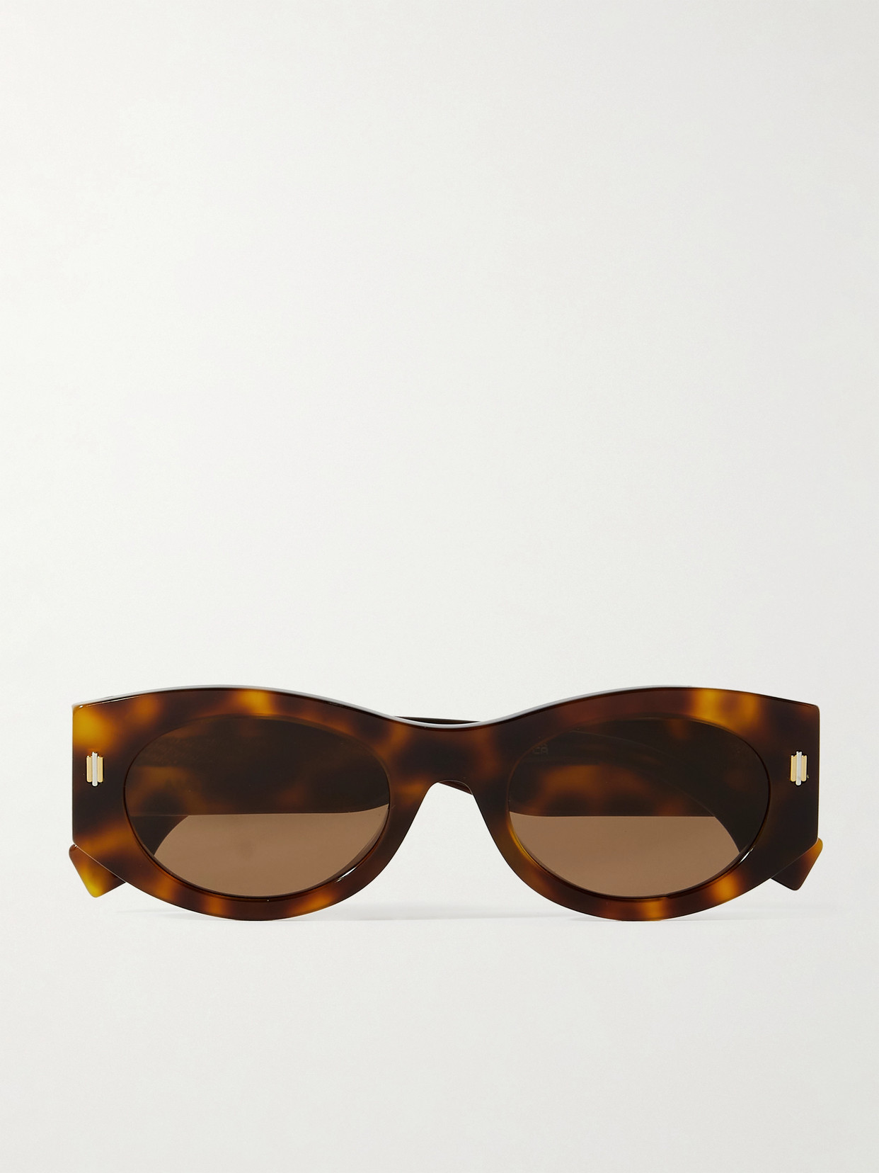 Shop Fendi Roma Oval-frame Tortoiseshell Acetate Sunglasses