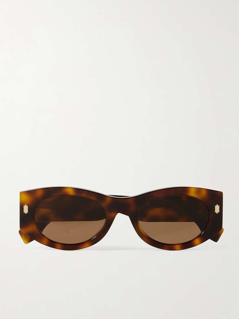 FENDI EYEWEAR Roma Oval-frame Tortoiseshell Acetate Sunglasses