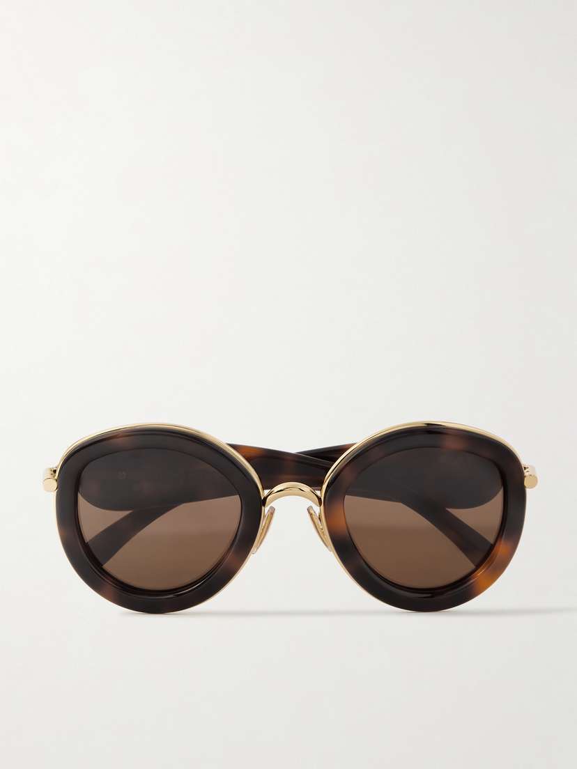 Loewe Round-frame Tortoiseshell Acetate And Gold-tone Sunglasses