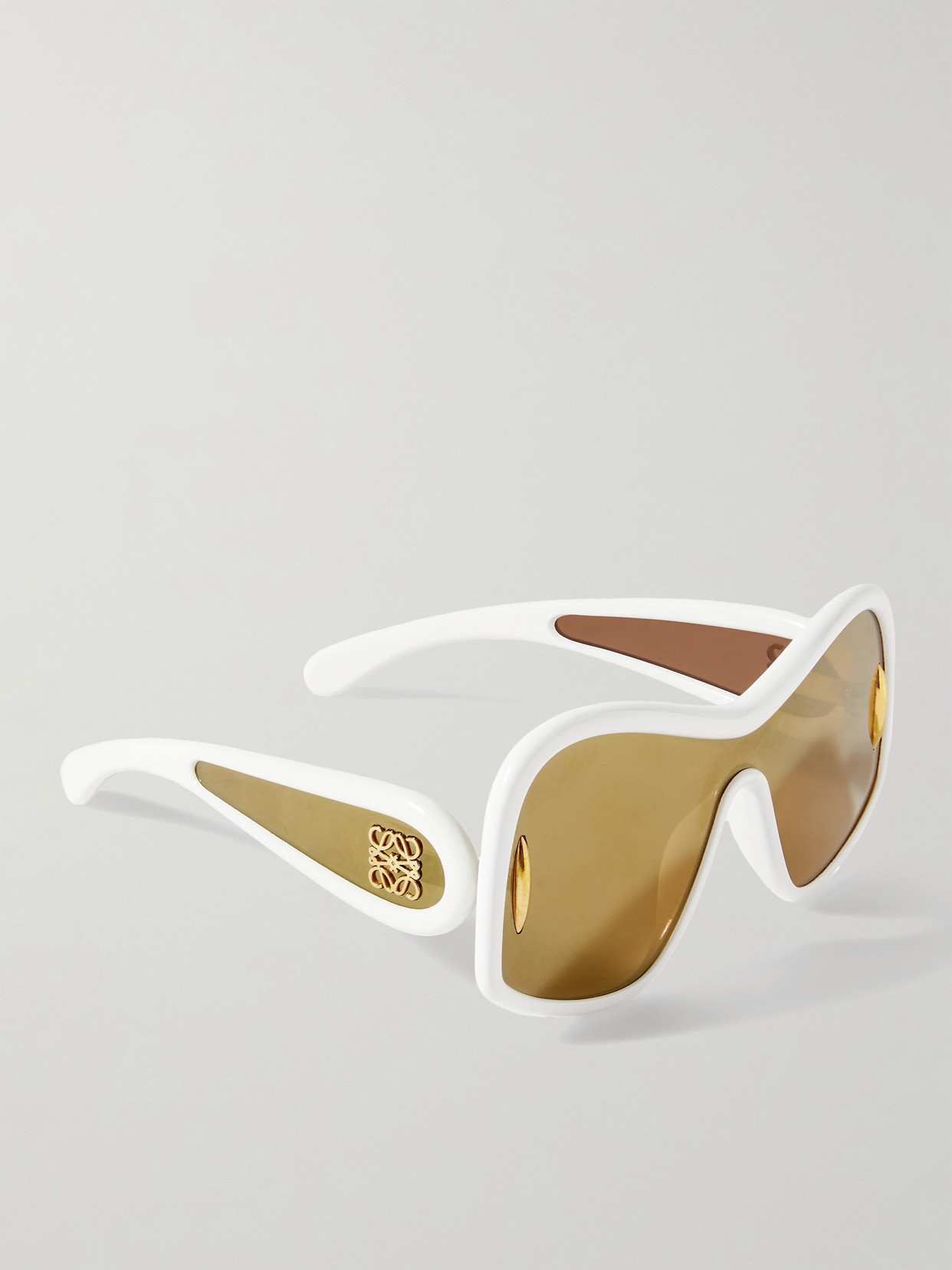 Shop Loewe Anagram Oversized D-frame Acetate Sunglasses In Ivory