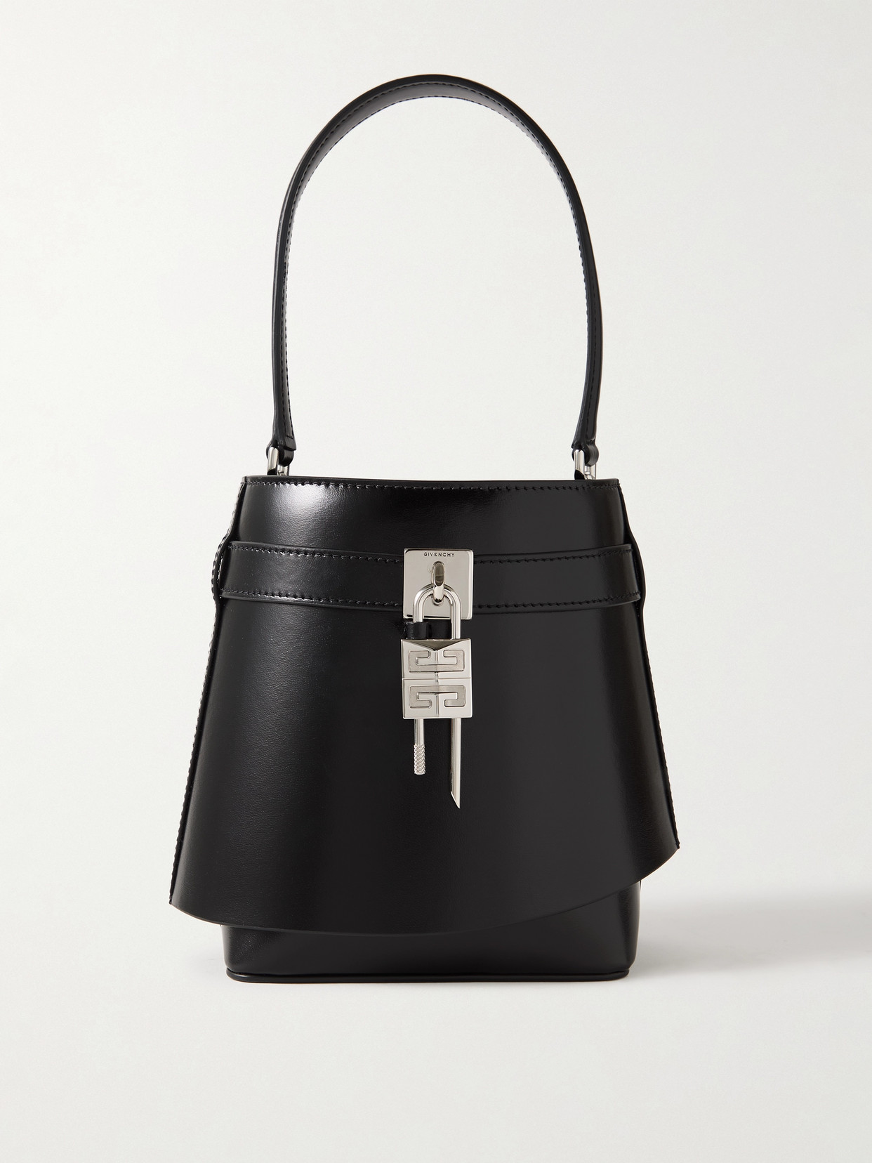 Givenchy Shark Embellished Leather Tote In Black
