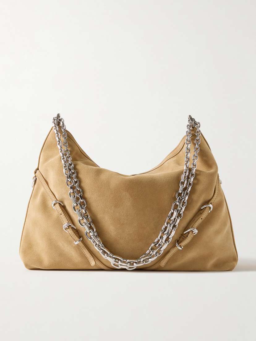 Givenchy Voyou Medium Suede Shoulder Bag