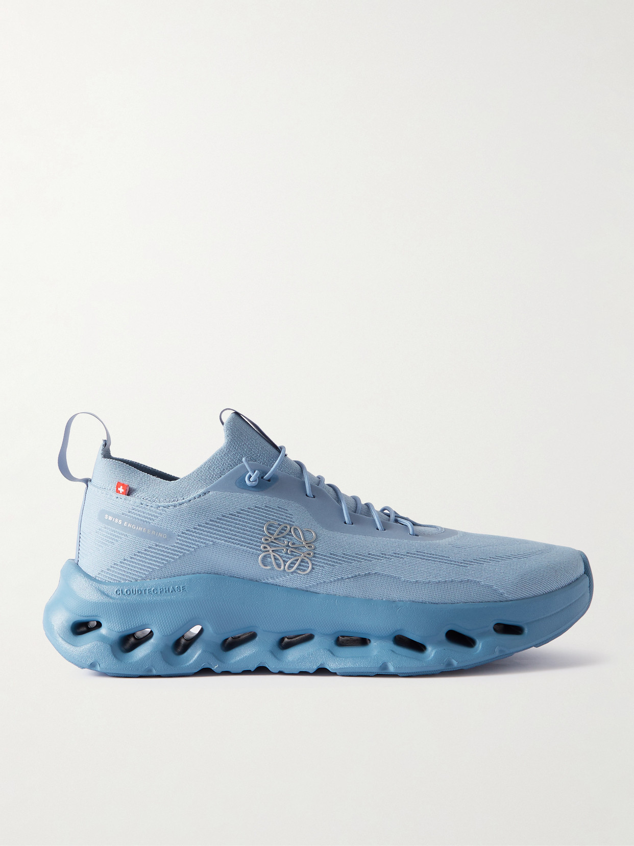 Loewe + On Cloudtilt Stretch Recycled-knit Sneakers In Forever Blue