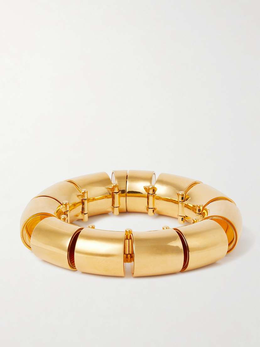 Alaïa Hinged Gold-tone Bracelet