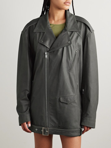 Rick Owens Jumbo Luke Stooges waxed-leather biker jacket