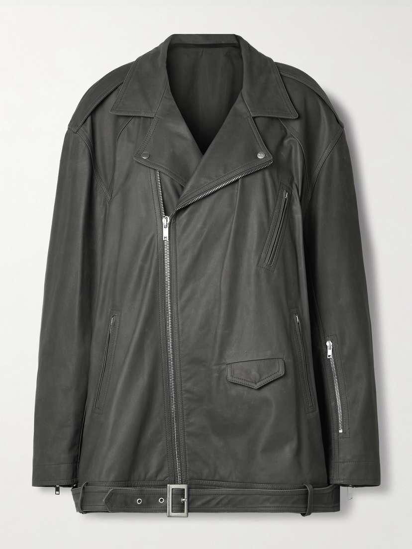 Rick Owens Jumbo Luke Stooges Waxed-leather Biker Jacket
