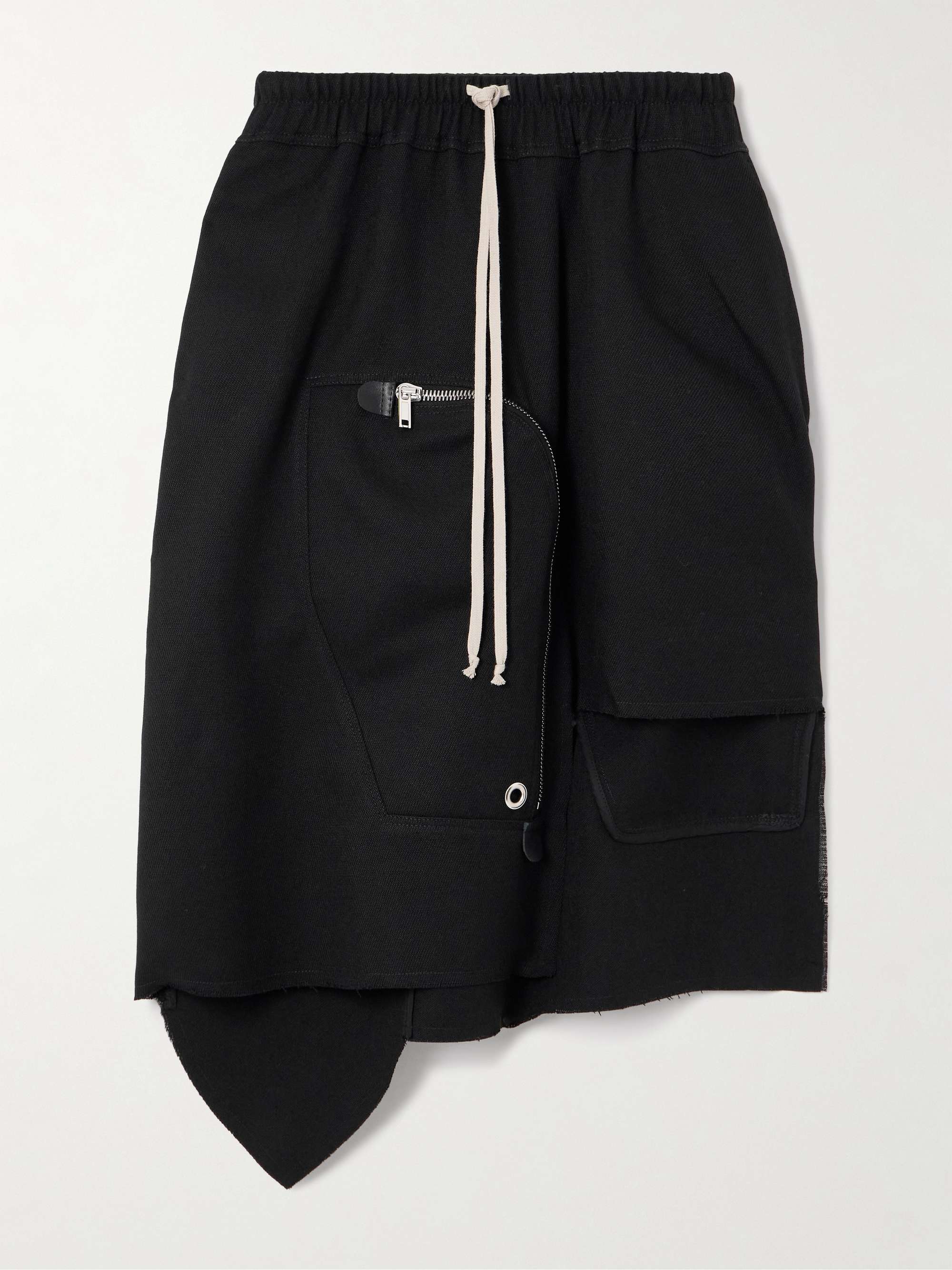 コットン混ツイル アシンメトリースカート RICK OWENS pour