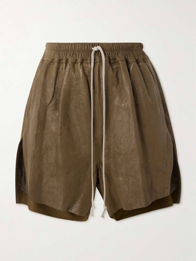 Rick Owens Leather Straight-leg Shorts