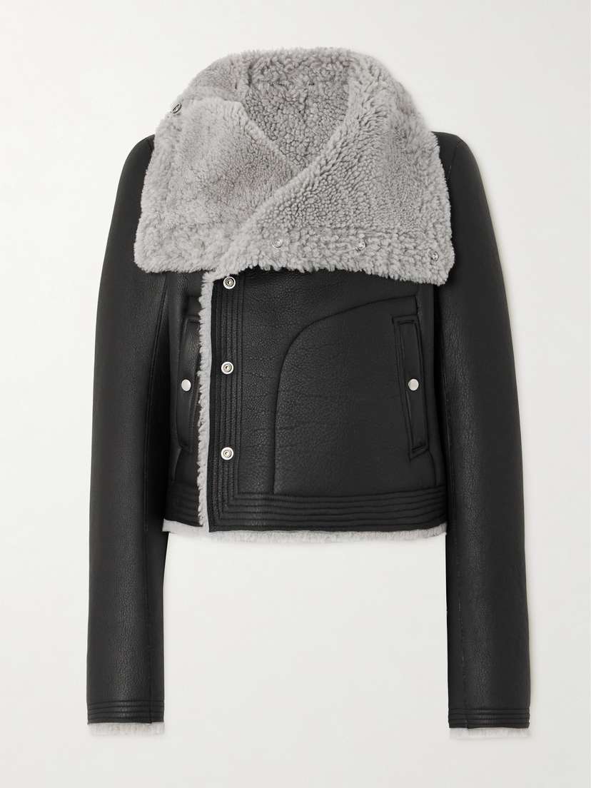 Rick Owens Shearling-lined Leather Biker Jacket
