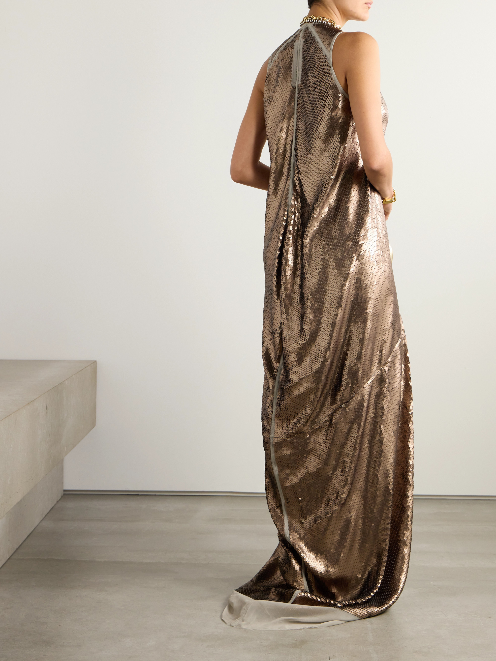 Rick Owens Dustulator sequined silk gown thumbnail