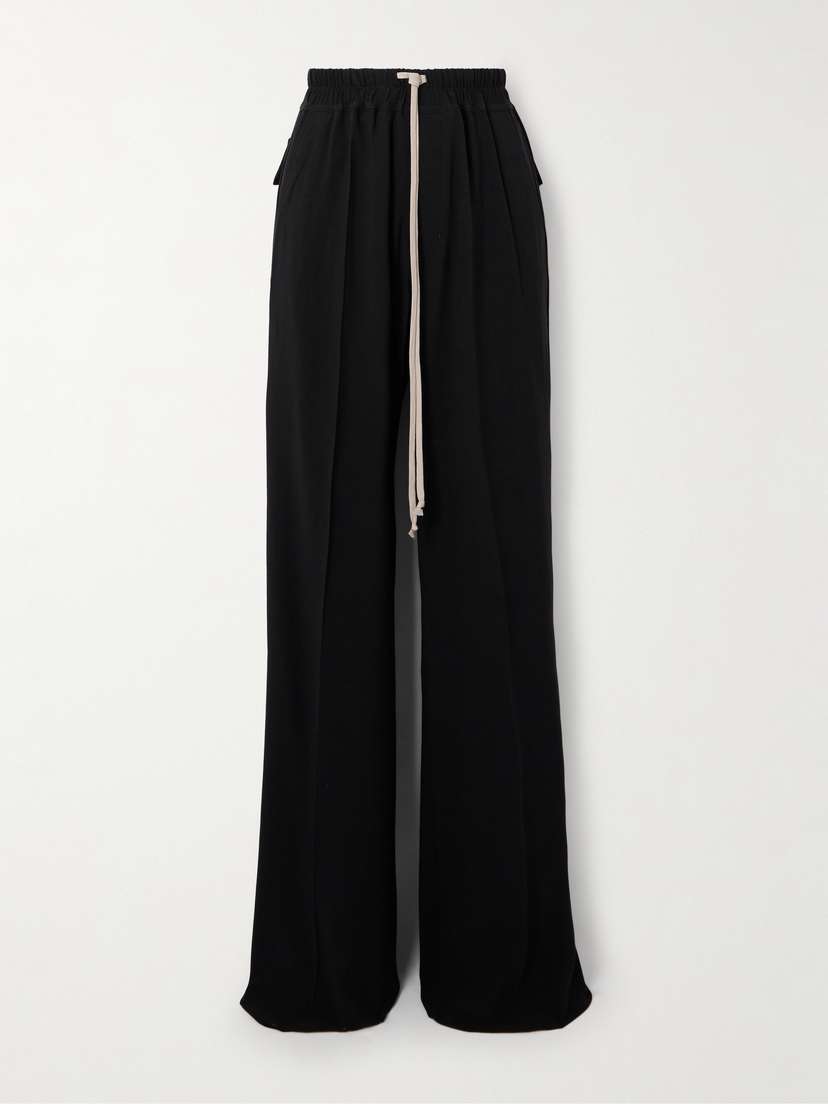 Rick Owens Dietrich Pleated Crepe Wide-leg Pants