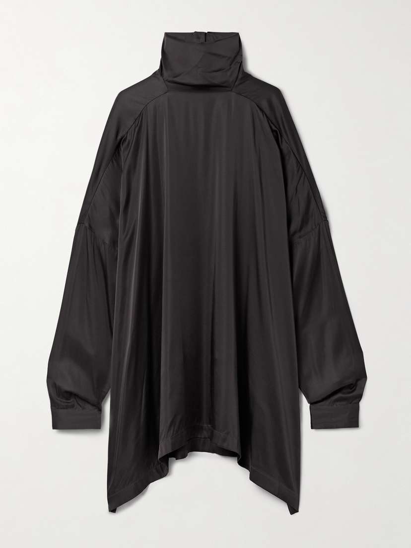 Rick Owens Asymmetric Satin Turtleneck Top