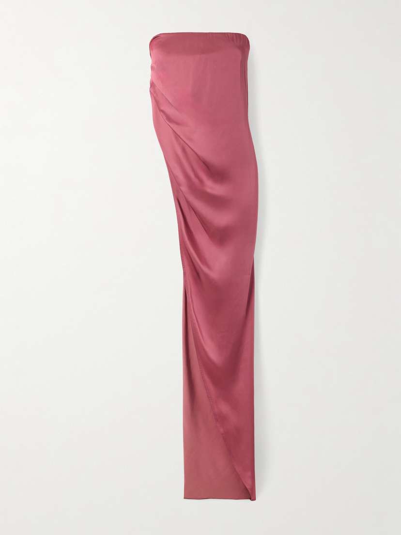 Rick Owens Lido Strapless Asymmetric Satin Top