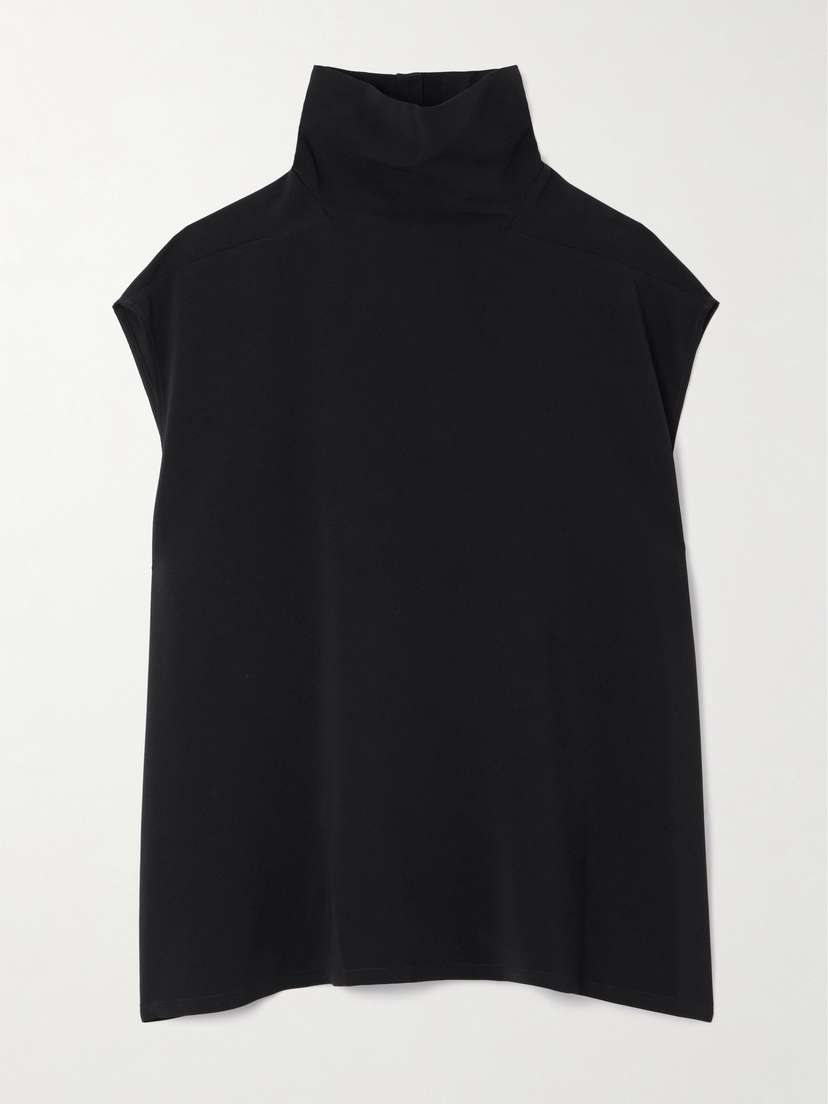 Rick Owens Edfu Crepe Turtleneck Top
