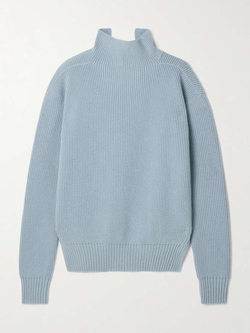 Rick Owens Ribbed Wool Turtleneck Sweater